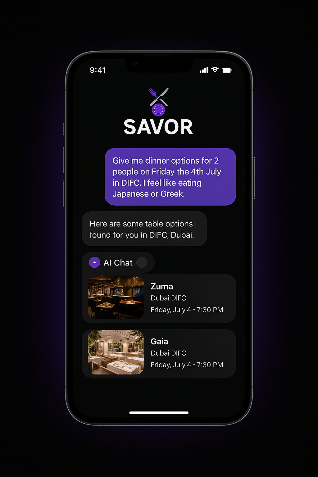 SAVOR AI Concierge