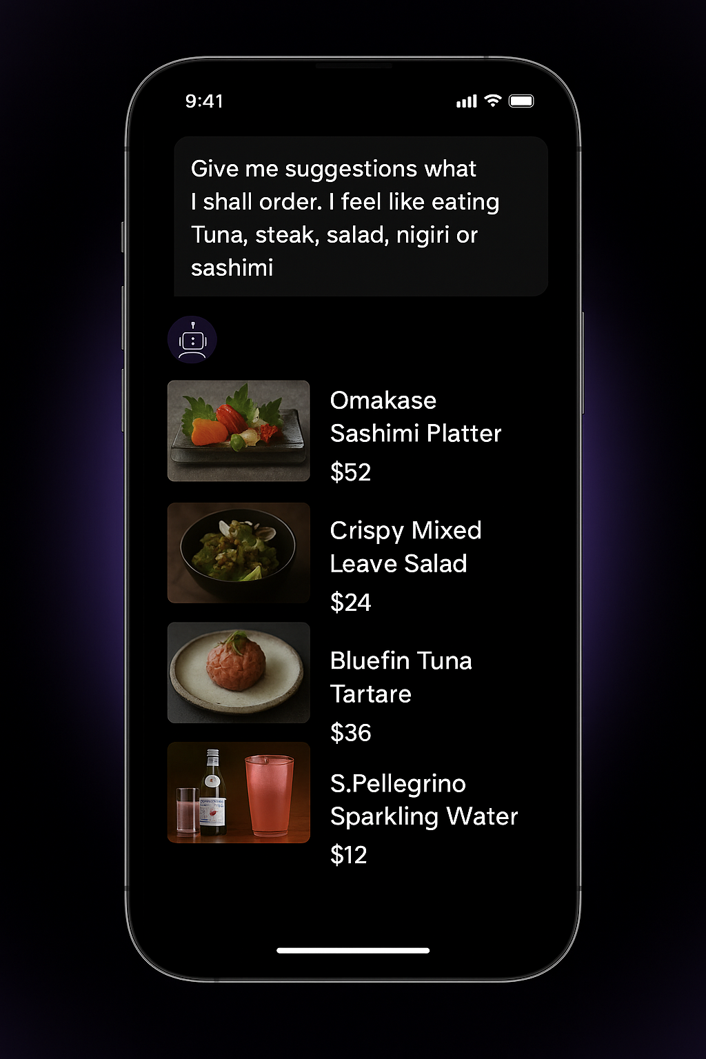 AI Ordering Screen